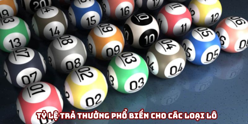 Tỷ lệ trả thưởng phổ biến cho các loại lô